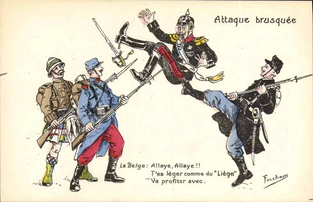 Plötzlicher Angriff — militärische Karikatur — Fercham - Vorderseite