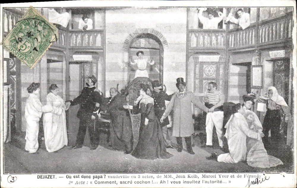 Spielhalle — Szene des Vaudevilles « Où est donc papa ? » — Verleger DEJAZET, n°3 - Vorderseite