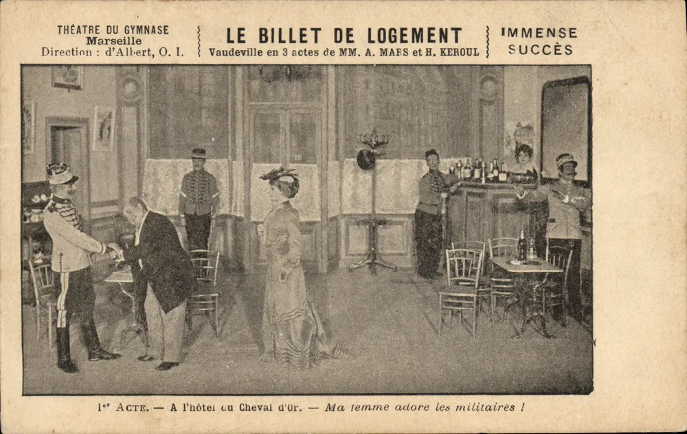 Theater des Gymnase — Das Zimmerticket — Marseille - Vorderseite
