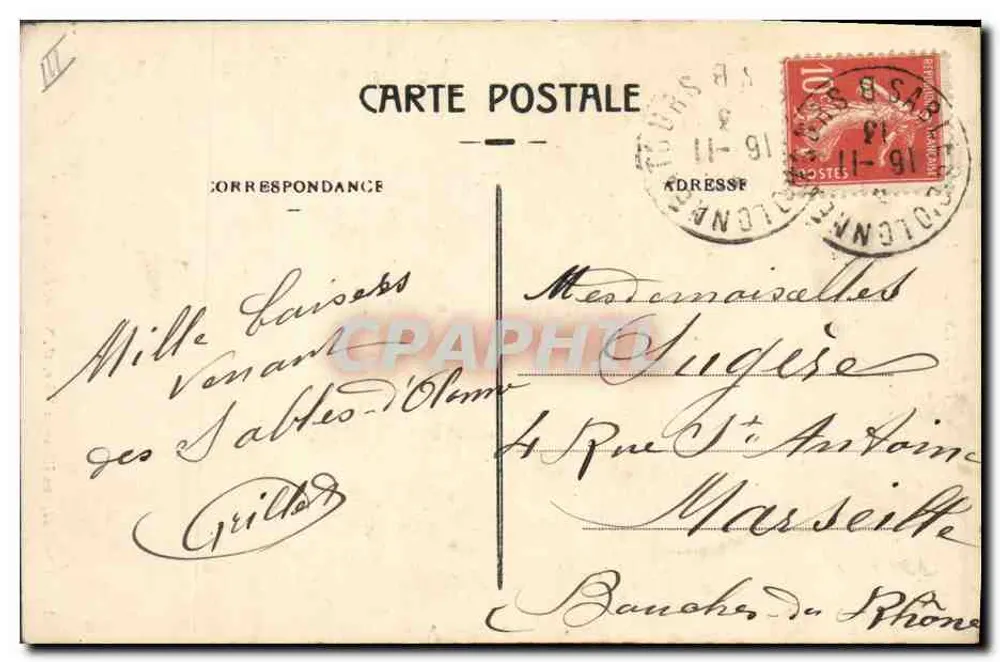 Pequenas Sablaises — Sables-d'Olonne — Lucien Amiaud, rua Hôtel de Ville, 18 - Verso
