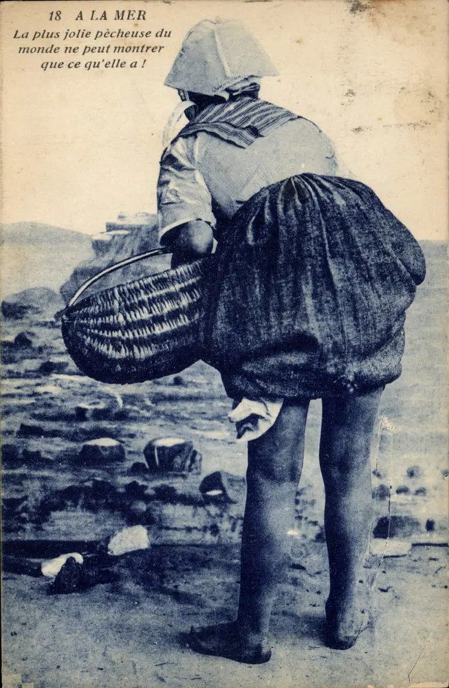 Pêcheuse à la mer — scène côtière — éditeur J. Nozaïs, Nantes, n° 18 - Frente