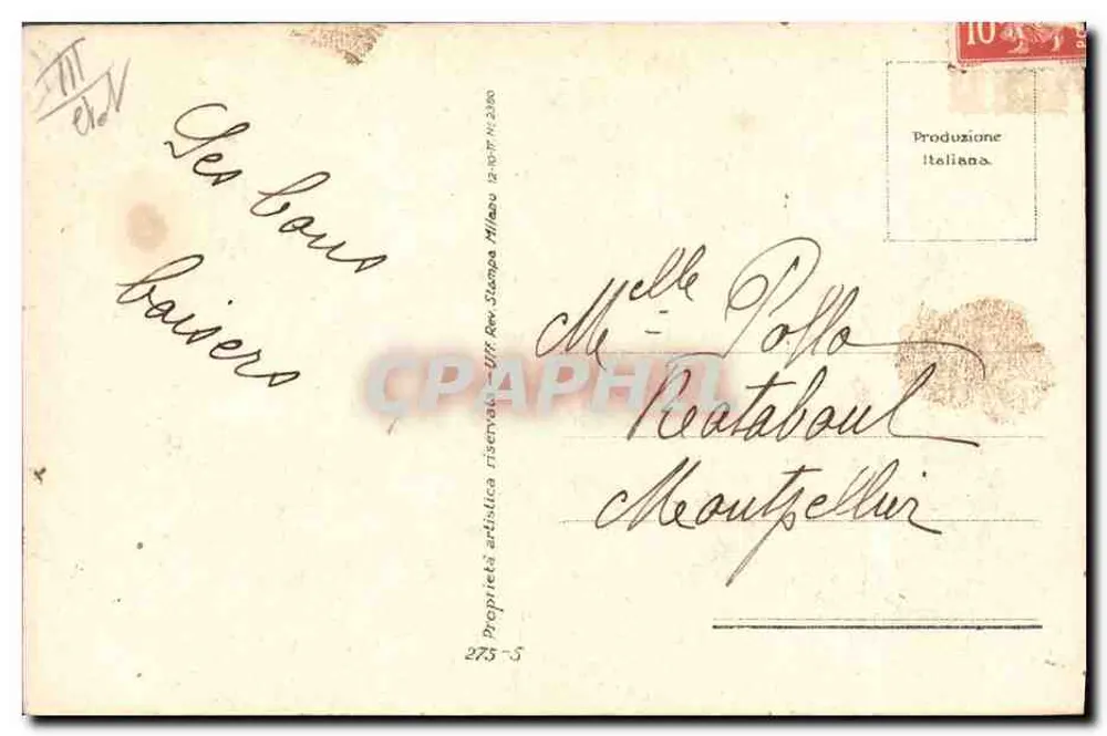 Frau mit schwarzem Federhut — Kleidung mit Blumenmuster — Zeichnung von Anni - Rückseite