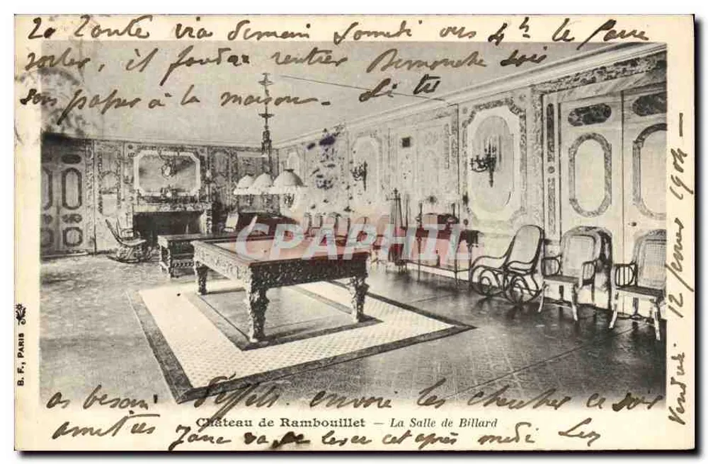 Castelo de Ramboillet — A Sala de Bilhar — B. F., Paris - Frente