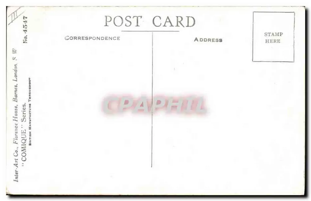 Trois enfants derrière une porte — Comique Art Co. — N° 4547 - Verso