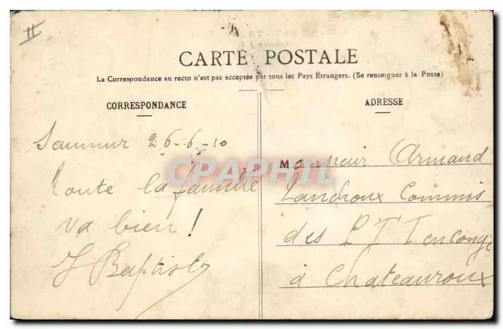 Au Pays Thouarsais — scène de village avec homme et femme avec chien — Lib. We. Southerne Éditeur - Rückseite