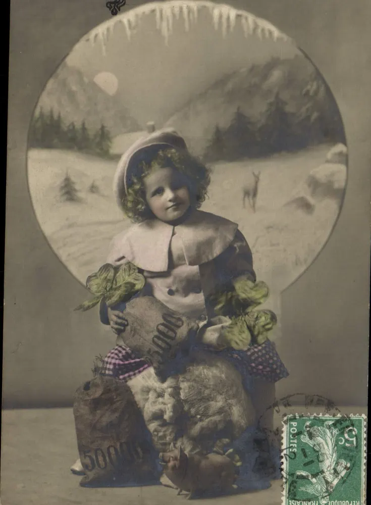 Kind im Winter — Berglandschaft — Verlag nicht sichtbar - Vorderseite
