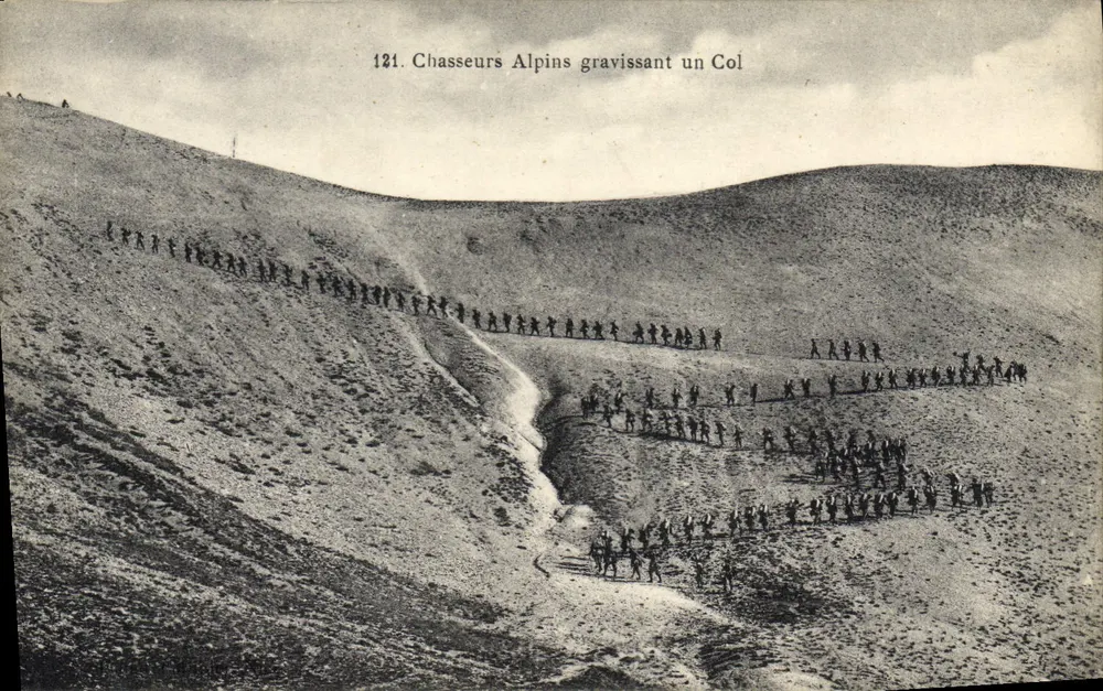 Alpine Chasseurs, die einen Pass erklimmen — Serie 121 — Verlag unbekannt - Vorderseite