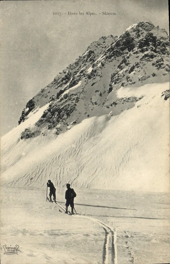 In den Alpen - Skifahrer — E. Reynaud, Verleger, Chambéry, n° 2037 - Vorderseite