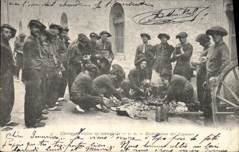 Alpine Jäger in Manövern — F. R. — Gemüseverteilung - Vorderseite