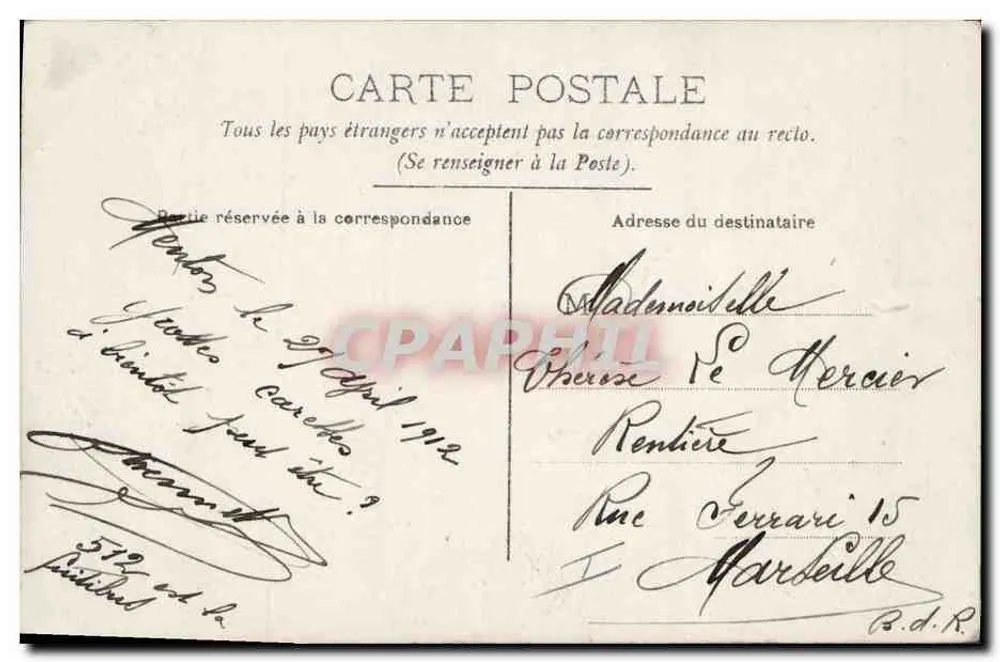 Soldado em uniforme — paisagem montanhosa — CIRCÉ n°4790 - Verso