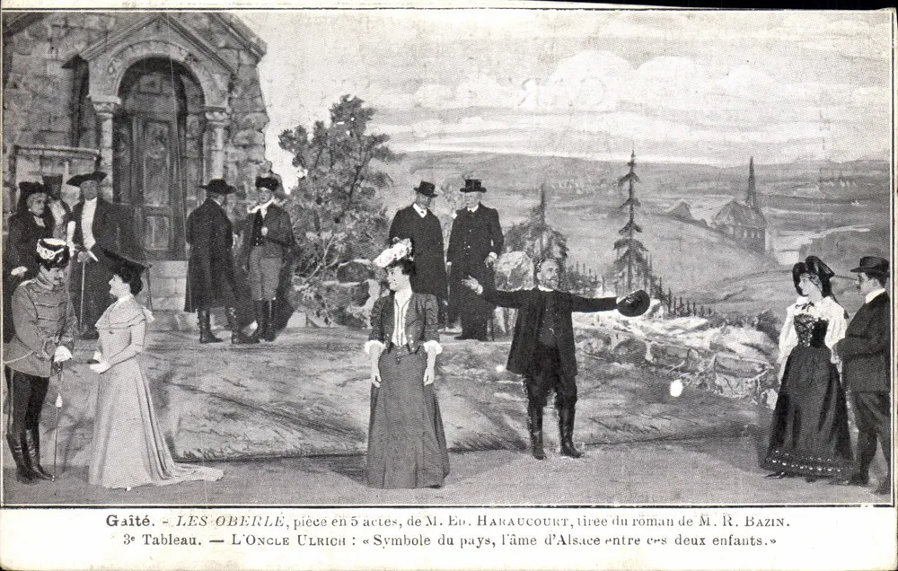 Graité — Les Oberlé, peça em 5 atos, de M. Ed. Haraucourt, tirada do romance de M. R. Bazin — Coleção do Photo-Programme, Paris - Frente