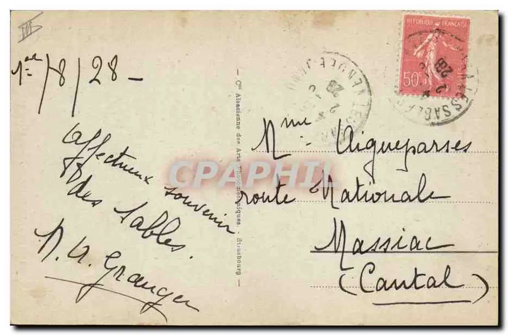 Les Sables d'Olonne - Sablaise com sua boneca — editor: Cie Alsacienne des Arts Photographiques, n° 157 - Verso
