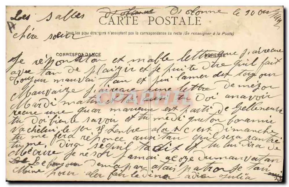 A Sablaise fazendo a rede — Lucien Amiaud, Sables-d'Olonne - N° 1373 - Verso