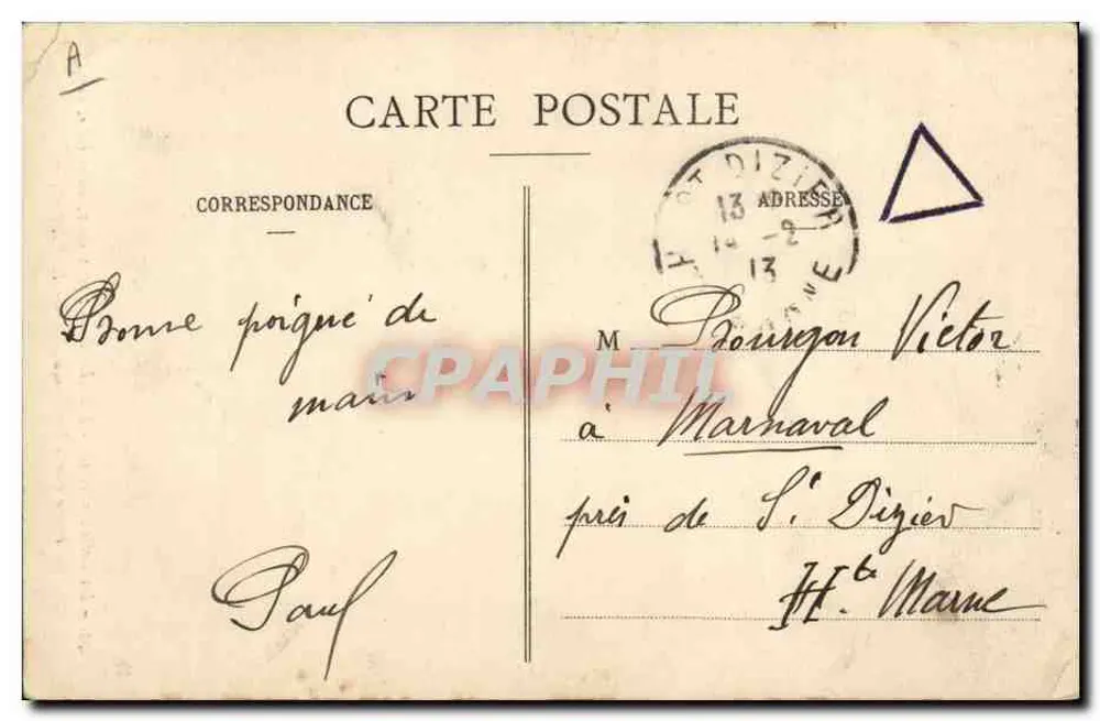 A Bela Angevine — Senhoras brancas ; olhos suaves, tão bela, tão boa quanto o bom vinho de Anjou — L. V., bilhete postal antigo n°49 - Verso
