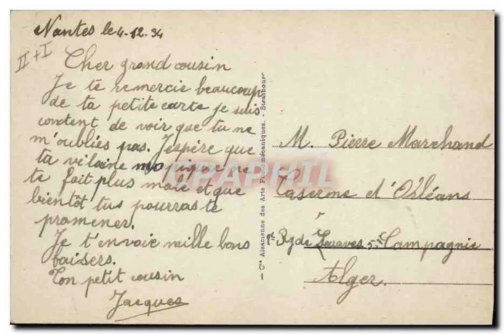 Les Sables d'Olonne — Een beetje gezelschap — Uitgever: Almanach des Arts Photo Mécaniques, n°159 - Achterkant