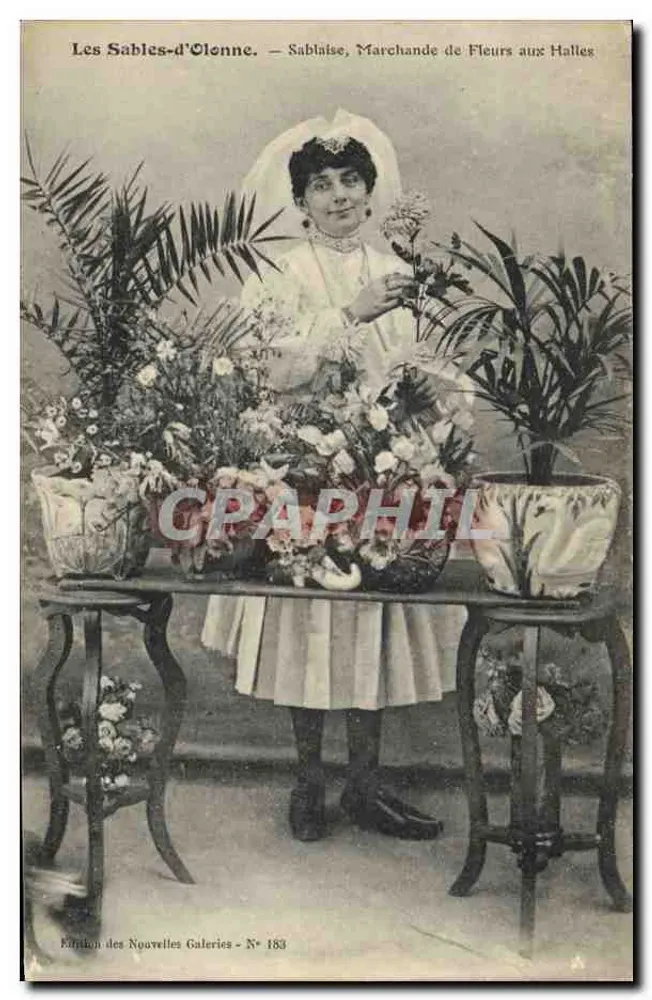 Les Sables-d'Olonne — Sablaise, Blumenhändlerin am Markt — Edition der Neuen Galerien - Nr. 183 - Vorderseite