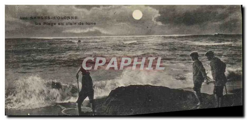 Les Sabues-d'Olonne — A praia sob a luz da lua — editor não identificado - Frente