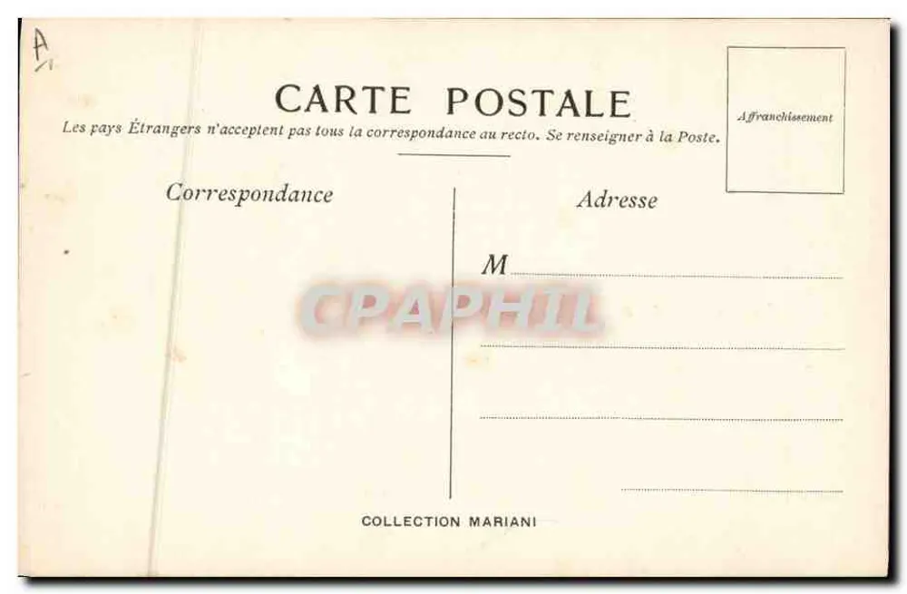 Parlorszene — Zeichnung von Pascal Blanchard für das Album Mariani — Verlag Mariani, n° A/1 - Rückseite