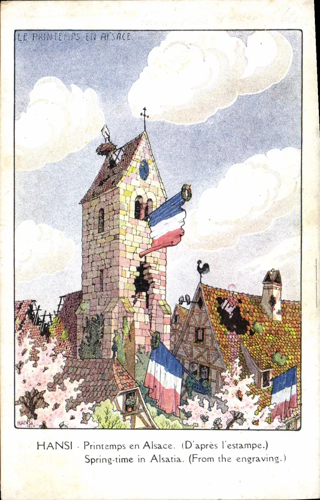 HANSI - Frühling in Elsaß — (Nach der Holzschnitte.) — P. J. Gallais & Cie, Genehmigt Nr. 24 - Vorderseite