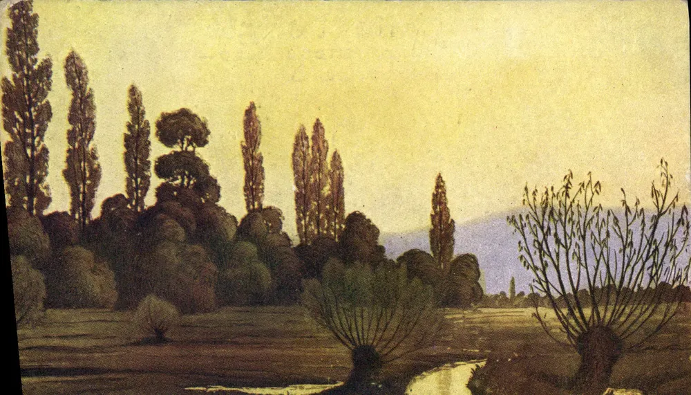 Landschaft mit Popeln — Colmar, Elsass — J. J. Waltz - Vorderseite