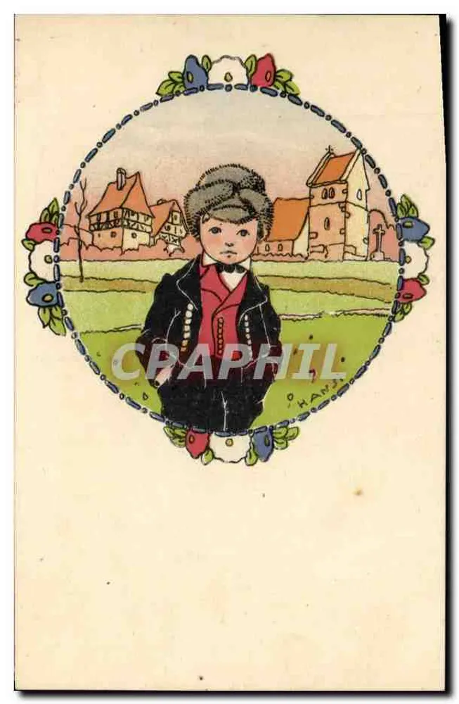 Kind im Kostüm — Blütenmuster — Verlag Hans - Vorderseite