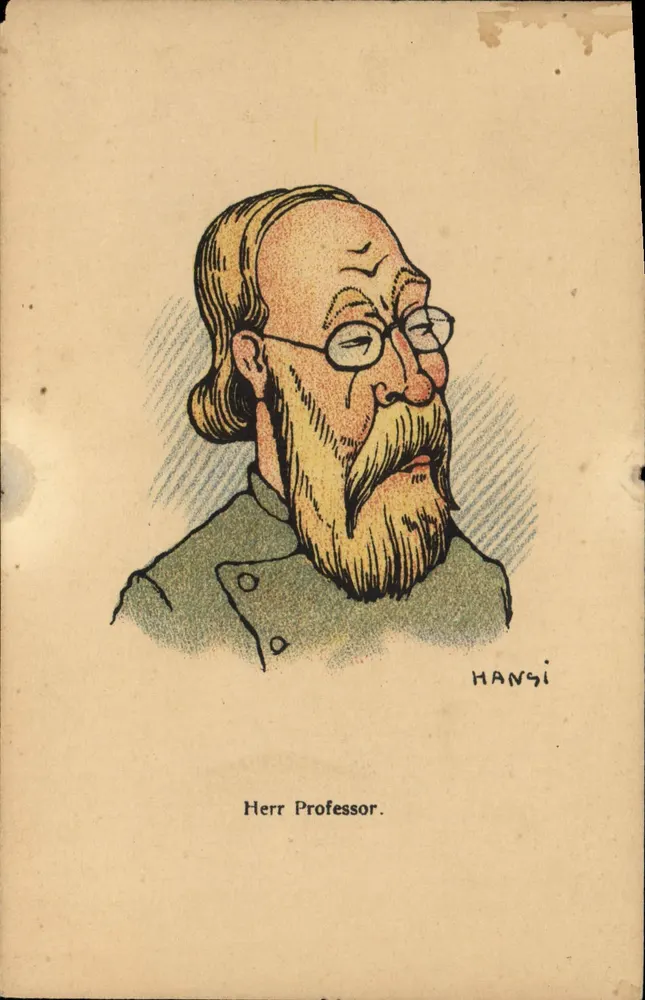 Karikatur eines Professors — von Hansi — Verlag P. et J. Gallia, n° 83 - Vorderseite