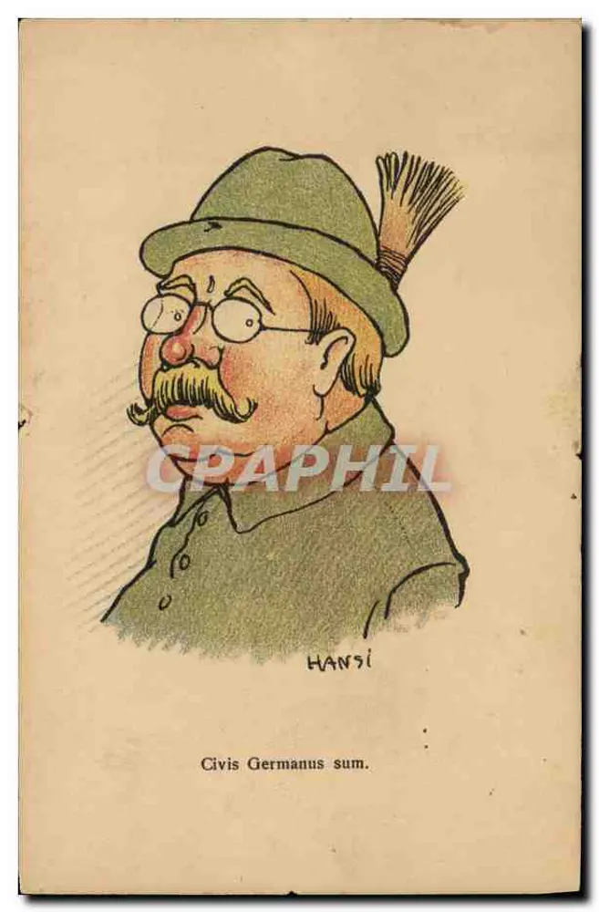 Karikatur eines Deutschen — 'Civis Germanus sum.' — Hansi, Verleger P. et J. Gallia, Nr. 88 - Vorderseite