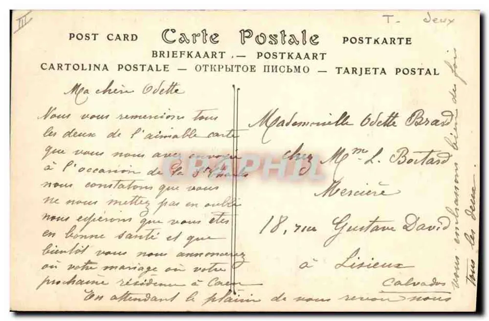 Partida de dominó — Caen — Ch. Lemaitre, n°24 - Verso