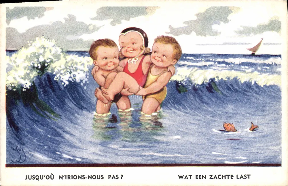 Drei Kinder in den Wellen — Jusqu'où n'irions-nous pas ? / Wat een zachte last — 532/11 - Vorderseite