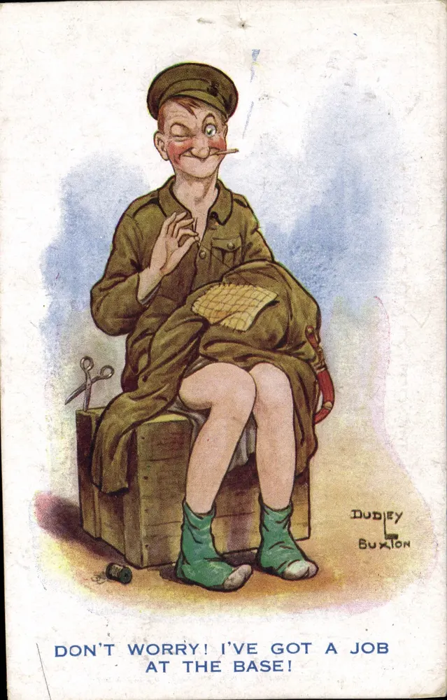 Lächelnder Soldat — Karikatur — Dudley Buxton, Inter-Art Co. Nr. 1774 - Vorderseite