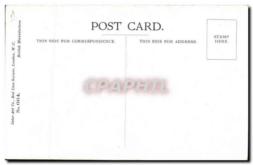 Mann in eleganter Kleidung — vor einem Tor mit Blumen — Zeichnung von F. Spurgin — Inter-Art Co. Nr. GM-4 - Rückseite