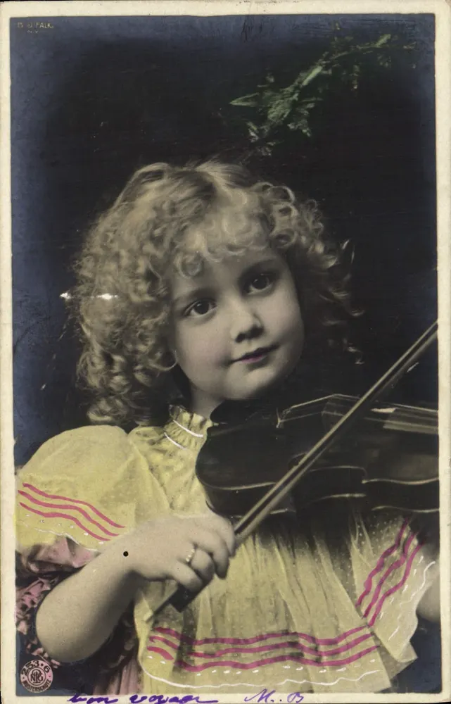 Menina pequena tocando violino — editor ID di PALK, Paris — série Susi No. 4 - Frente