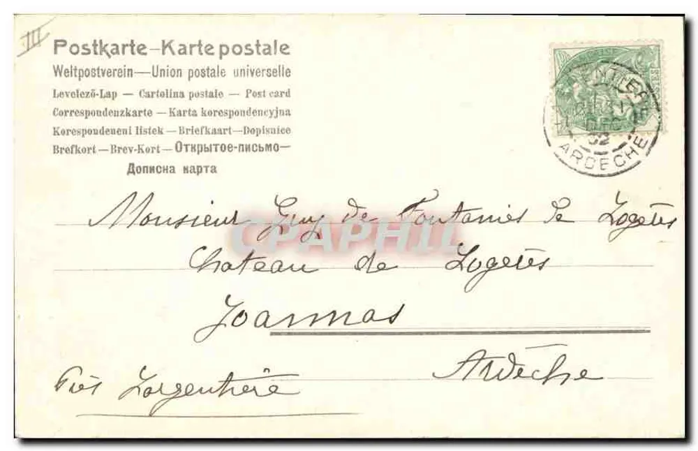 Junge Frau, die tanzt — Landwirtschaftliche Szene mit Schweinen — Valentine de Kisberoy, n° 1098 - Rückseite