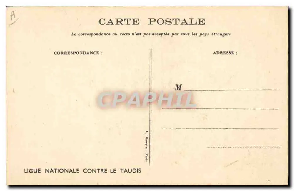 Mulher e criança em uma cozinha — porco revirando o armário — desenho de Rouleb - Verso