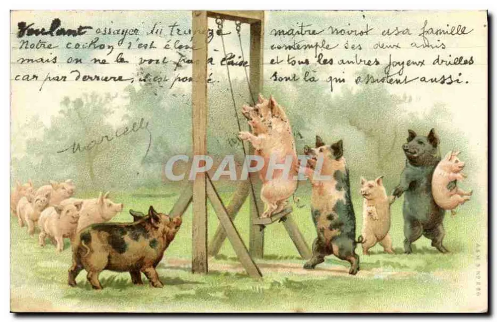Pigés brincando no trampolim — Marsilly, editor desconhecido, n° 30286 - Frente