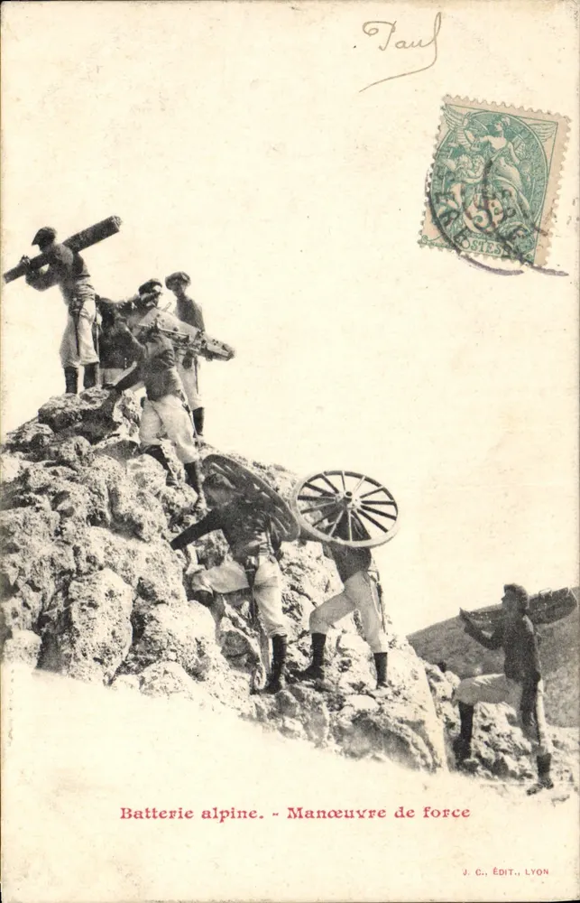 Alpine-Batterie - Manöver der Kraft — J. C., Verlag, Lyon - Vorderseite