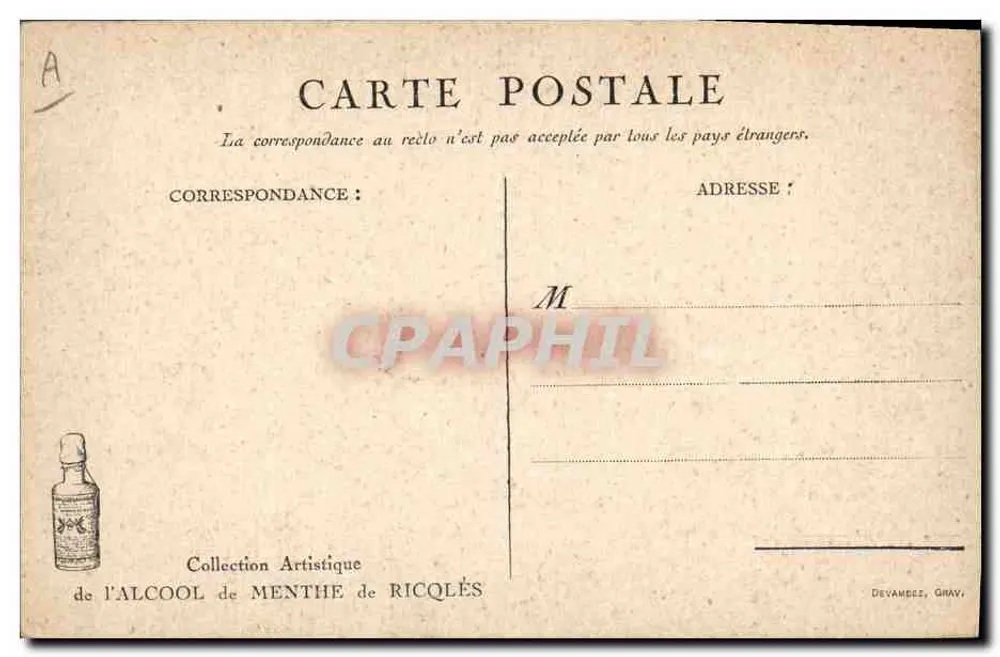 Soldados franceses e alemães jogando cara ou coroa — Placa II — Coleção Artística do Licor de Mentha de Ricqlès - Verso