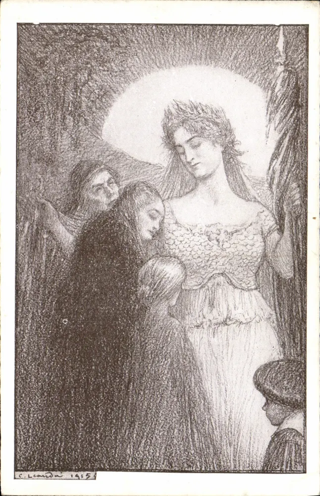 Mulher coroada — cena religiosa — C. Lecarda 1915 - Frente