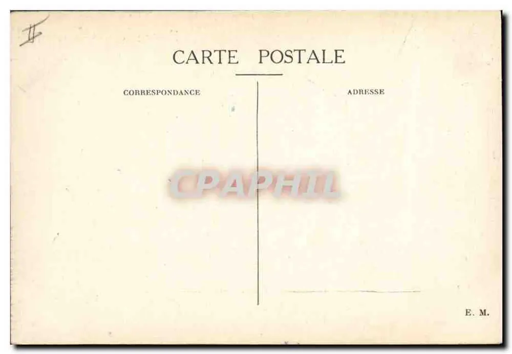 Porre Guillaume — caricatura de um homem fugindo de uma cabana em chamas — Thirion 1914 - Verso