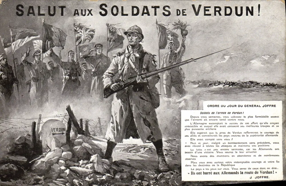 Salut aux soldats de Verdun! — Militärische Illustration — Carrey, Seriennummer nicht sichtbar - Vorderseite