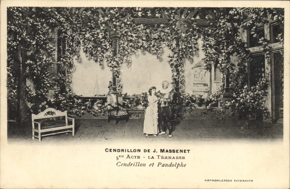 Cinderella von J. Massenet — 5. Akt, Terrassen-Szene — Reproduktion verboten - Vorderseite