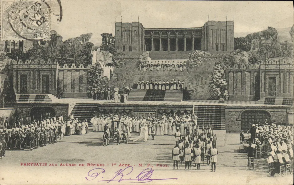 Parysatis an den Arènes de Béziers — 1. Akt — M. P. Phot. - Vorderseite