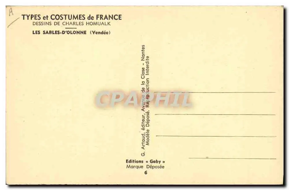 Les Sables — Traje de praia — Desenhos Charles Homualk - Verso