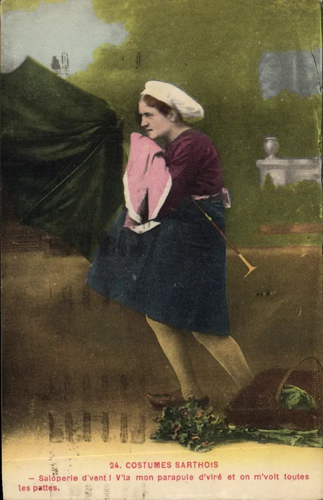 Trajes Sarthois — 24. COSTUMES SARTHOIS — Imp. Phot. A. Dolieux, Le Mans - Frente