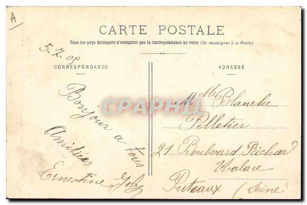 Les Sables-d'Olonne — Presente de Amizade — Amiaud, Les Sables-d'Olonne, N° 1200 - Verso