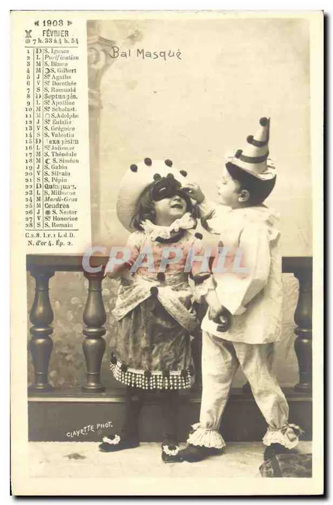 Maskiertes Bad — Februar 1903 — Clayette Phot. - Vorderseite