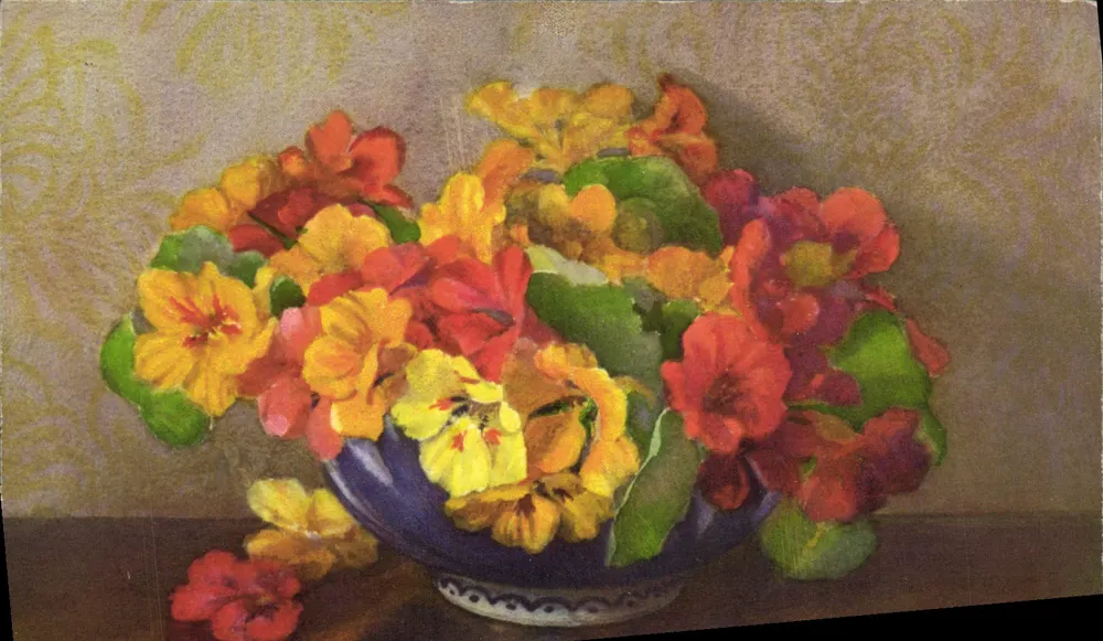 Arranjo de primeiras flores — pintura — editor STP, n° 355 - Frente