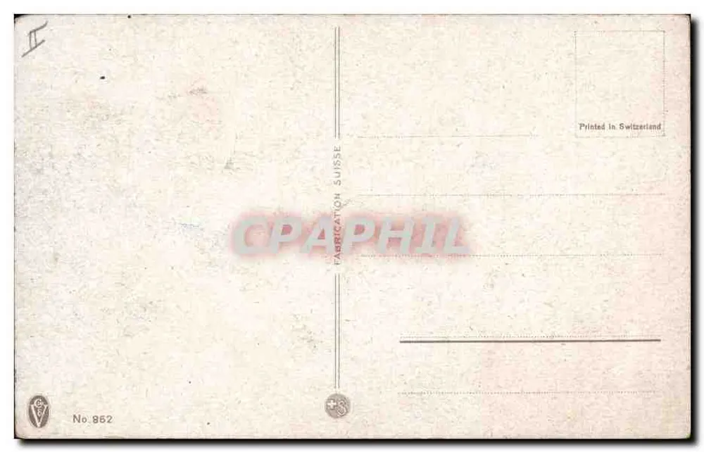 Bouquet van rode papaveren — kersjes en bladeren — uitgever Zwitserland n° 862 - Achterkant