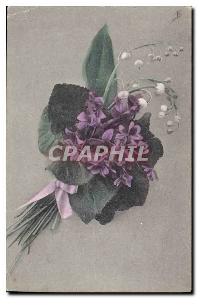 Arranjo de flores — violetas e muguet — editor desconhecido - Frente