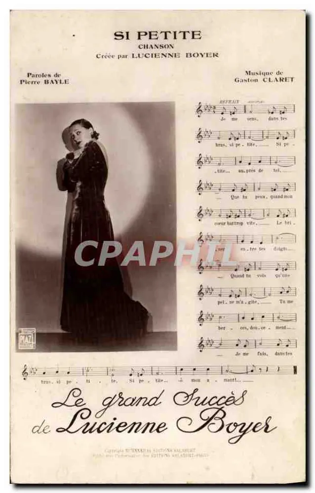 Lucienne Boyer — Lied 'Si Petite' — Éditions Salabert, Paris - Vorderseite
